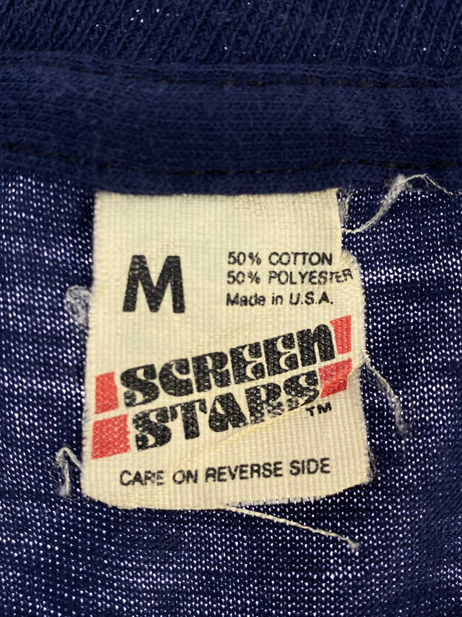 【中古品】【メンズ】 SCREEN STARS スクリーンスターズ STRIKE 1983 SS TEE 80S プリント Tシャツ 80年代 メンズ トップス 半袖 146-260311-em-23-min サイズ：M カラー：ネイビー 万代Net店