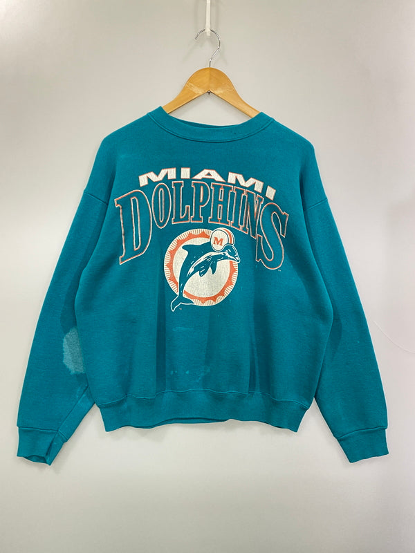 【現状渡し品】【メンズ】 JOSTENS ジャスティンず MIAMI DOLPHINS L/S SWEAT SHIRT スウェットシャツ トレーナー トップス 146-260715-yn-30-min サイズ：L カラー：グリーン系 万代Net店