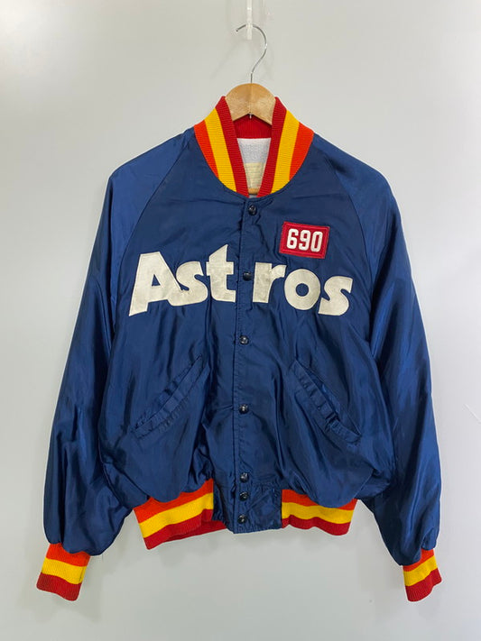 【中古品】【メンズ】 DE LONG デロング 70S 80S MLB HOUSTON ATROS NYLON STADIUM JACKET ナイロンスタジアムジャケット 146-260320-zi-24-min サイズ：M カラー：ブラック 万代Net店