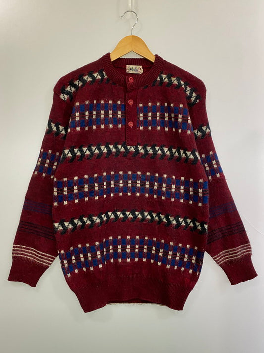 【中古品】【メンズ】 USED ユーズド MOHAIR WOOL PULLOVER KNIT モヘヤウールプルオーバーニット 146-260320-zi-15-min サイズ：36 カラー：レッド系 万代Net店