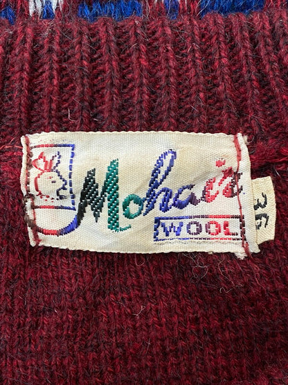【中古品】【メンズ】 USED ユーズド MOHAIR WOOL PULLOVER KNIT モヘヤウールプルオーバーニット 146-260320-zi-15-min サイズ：36 カラー：レッド系 万代Net店
