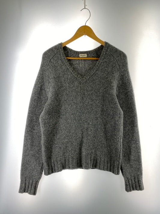 【中古品】【メンズ】 SAINT LAURENT サンローラン 352800 ウールカシミア Vネック ニット トップス 141-260215-SH-03-min サイズ：M カラー：グレー 万代Net店