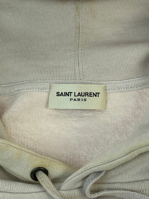 【中古品】【メンズ】 SAINT LAURENT サンローラン BABYLONE HOODIE バビロンフーディー トップス パーカー 141-260215-SH-02-min サイズ：L カラー：ホワイト系 万代Net店