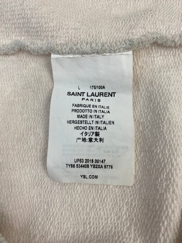 【中古品】【メンズ】 SAINT LAURENT サンローラン BABYLONE HOODIE バビロンフーディー トップス パーカー 141-260215-SH-02-min サイズ：L カラー：ホワイト系 万代Net店