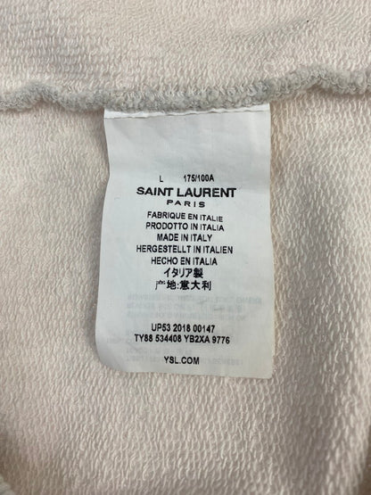 【中古品】【メンズ】 SAINT LAURENT サンローラン BABYLONE HOODIE バビロンフーディー トップス パーカー 141-260215-SH-02-min サイズ：L カラー：ホワイト系 万代Net店