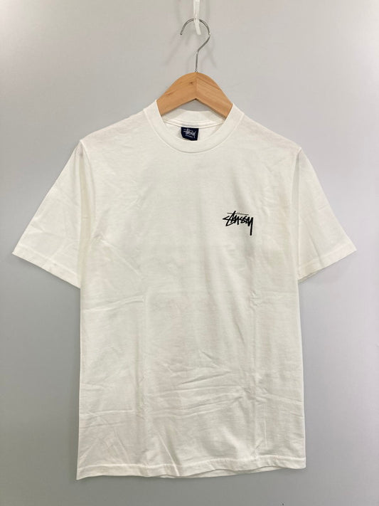 【中古品】【メンズ】 OLD STUSSY オールド ステューシー 00S PANTHER×LION LOGO S S TEE ロゴ 半袖 Tシャツ メンズ トップス 00年代 ヴィンテージ 142-260213-em-02-min サイズ：S カラー：ホワイト 万代Net店