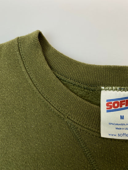 【現状渡し品】【メンズ】 SOFFE ソフィー 90's USMC PRINT CREW SWEAT 90年代 プリント クルー スウェットシャツ トレーナー トップス 146-260715-yn-12-min サイズ：M カラー：オリーブ 万代Net店