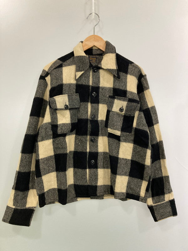 【中古品】【メンズ】 THE SPADE 40-50's CPO WOOL SHIRT ウールシャツ 長袖シャツ トップス 146-260210-yn-33-min サイズ：表記なし 下記参照 カラー：ブラック/オフホワイト 万代Net店