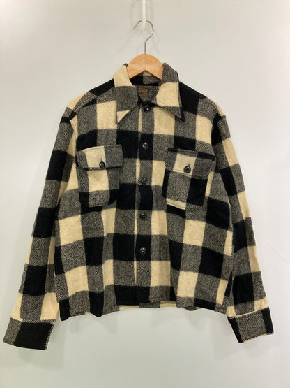 【中古品】【メンズ】 THE SPADE 40-50's CPO WOOL SHIRT ウールシャツ 長袖シャツ トップス 146-260210-yn-33-min サイズ：表記なし 下記参照 カラー：ブラック/オフホワイト 万代Net店