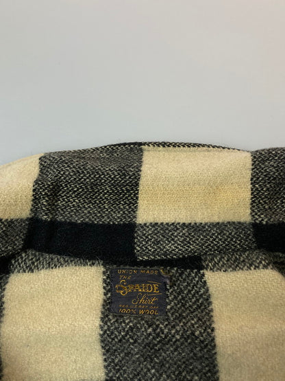 【中古品】【メンズ】 THE SPADE 40-50's CPO WOOL SHIRT ウールシャツ 長袖シャツ トップス 146-260210-yn-33-min サイズ：表記なし 下記参照 カラー：ブラック/オフホワイト 万代Net店