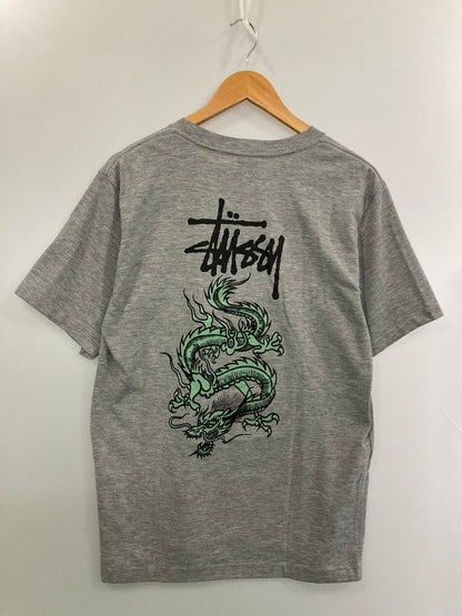 【中古品】【メンズ】 OLD STUSSY オールド ステューシー DRAGON PRINT TEE 90'S ドラゴン プリント 半袖 Tシャツ 90年代 メンズ トップス ヴィンテージ 142-260213-em-01-min サイズ：M カラー：グレー 万代Net店