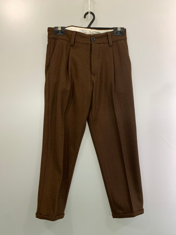 【中古品】【メンズ】 PT01 ピーティーゼロウーノ ウールテーパードスラックス ボトムス 152-260320-zi-36-min サイズ：28 カラー：ブラウン 万代Net店