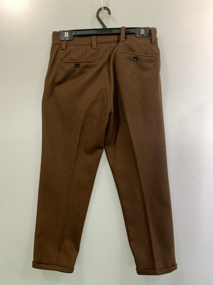 【中古品】【メンズ】 PT01 ピーティーゼロウーノ ウールテーパードスラックス ボトムス 152-260320-zi-36-min サイズ：28 カラー：ブラウン 万代Net店