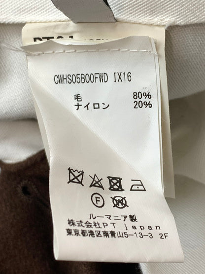 【中古品】【メンズ】 PT01 ピーティーゼロウーノ ウールテーパードスラックス ボトムス 152-260320-zi-36-min サイズ：28 カラー：ブラウン 万代Net店