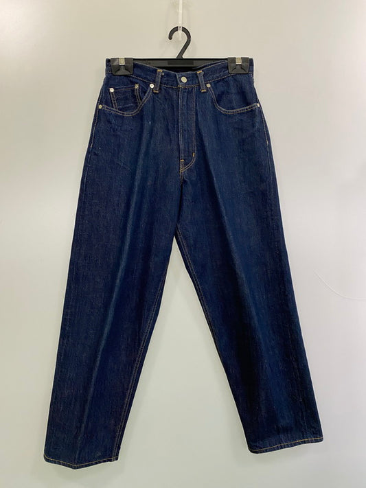 【中古品】【メンズ】 markaware マーカウェア FRONT PLEATS PEGTOP SIDELINE ORGANIC WOOL TROPICAL A18A-22PT02C フロントプリーツ レグトップ サイドライン オーガニック ウール トロピカルパンツ ボトムス 151-260214-kk-20-min サイズ：1 カラー：インディゴ 万代Net店