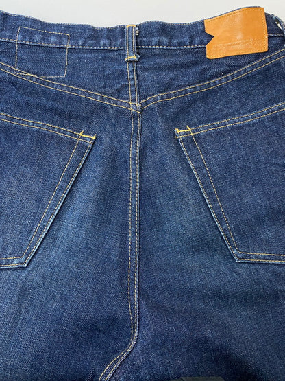 【中古品】【メンズ】 markaware マーカウェア FRONT PLEATS PEGTOP SIDELINE ORGANIC WOOL TROPICAL A18A-22PT02C フロントプリーツ レグトップ サイドライン オーガニック ウール トロピカルパンツ ボトムス 151-260214-kk-20-min サイズ：1 カラー：インディゴ 万代Net店