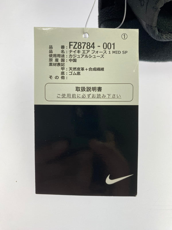 【未使用品】【メンズ】 NIKE ナイキ × Supreme シュプリーム 別注 コラボ AIR FORCE 1 MID SP FZ8784-001 エア フォース 1 ミッド スペシャル スニーカー 靴 160-260211-kk-01-min カラー：BLACK/BLACK-BLACK 万代Net店