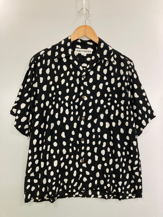 【中古品】【メンズ】 WACKO MARIA ワコマリア LEOPARD HAWAIIAN SHIRTS レオパード柄 ハワイアン 半袖 シャツ 水玉 メンズ トップス 142-260213-em-04-min サイズ：S カラー：ブラック/ホワイト（水玉） 万代Net店