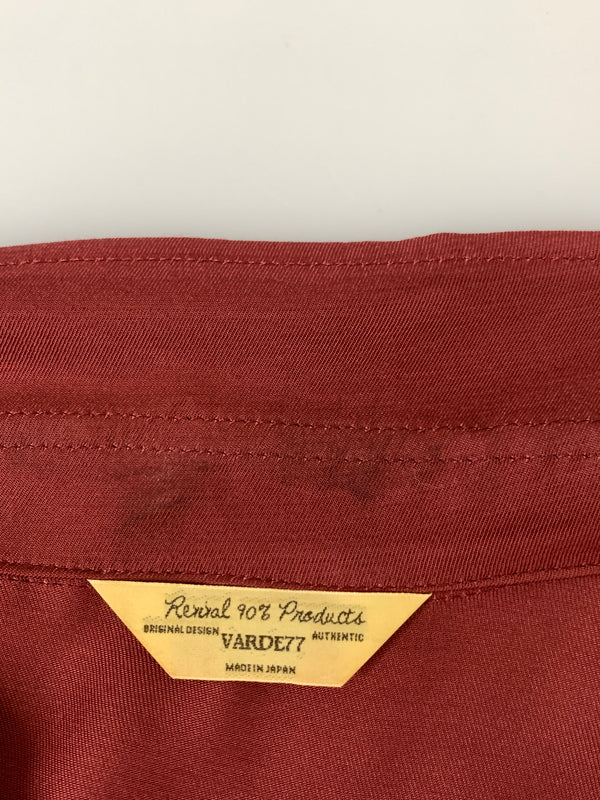 【中古品】【メンズ】 VARDE77 バルデセブンティセブン FLOWER BOLLING SHIRTS 9017SS-CM-SR01 フラワー ボウリング シャツ メンズ トップス 半袖シャツ 花 刺繍 140-260731-em-62-min サイズ：1 カラー：マルーン 万代Net店