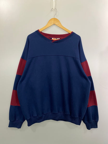 【中古品】【メンズ】 NUCLEUS ニュークリアス 90's CREW SWEAT SHIRT 90年代 クルー スウェットシャツ トレーナー トップス 146-260715-yn-26-min サイズ：XXL カラー：ネイビー 万代Net店