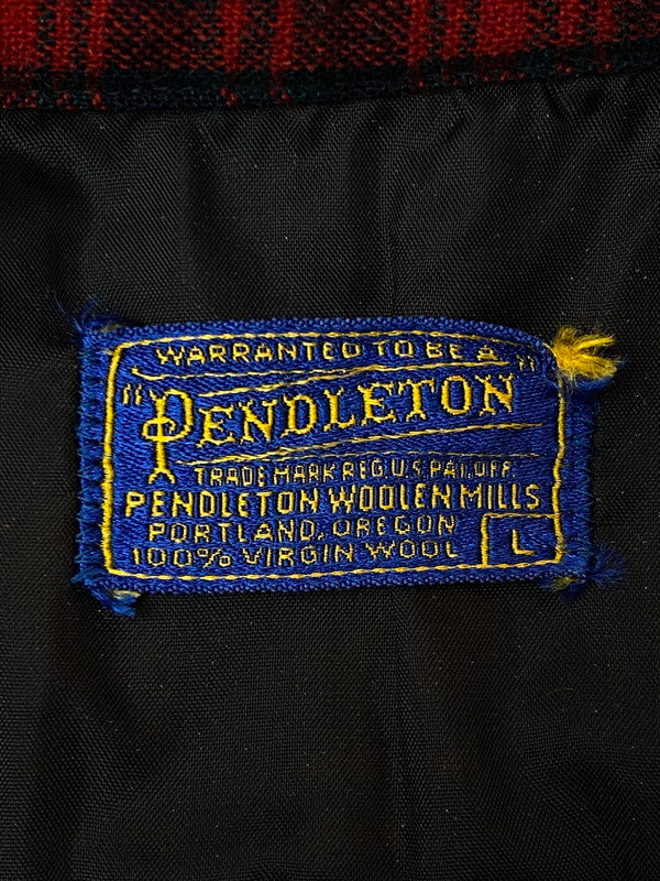 【中古品】【メンズ】 PENDLETON ペンドルトン BOARD SHIRT 50'S ボード シャツ 50年代 メンズ トップス ヴィンテージ 長袖 146-260213-em-32-min サイズ：L カラー：レッド/ブラック（チェック） 万代Net店