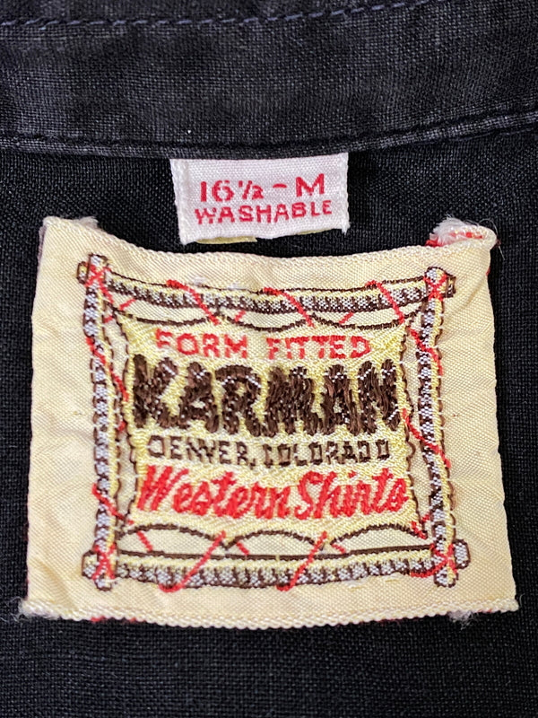 【現状渡し品】【メンズ】 KARMAN カルマン 50's WESTERN SHIRT ウエスタンシャツ 長袖シャツ トップス 146-260709-yn-08-min サイズ：M カラー：ブラック 万代Net店