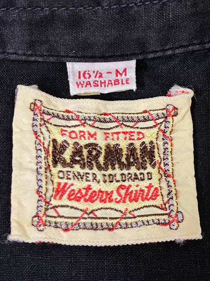 【現状渡し品】【メンズ】 KARMAN カルマン 50's WESTERN SHIRT ウエスタンシャツ 長袖シャツ トップス 146-260709-yn-08-min サイズ：M カラー：ブラック 万代Net店
