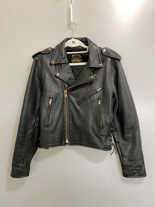 【現状渡し品】【レディース】 HIGHWAY ONE ハイウェイ ワン DOUBLE LEATHER JACKET ダブル レザー ジャケット アウター 169-260918-hu-27-min サイズ：S カラー：ブラック 万代Net店