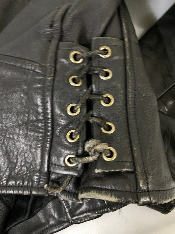 【現状渡し品】【レディース】 HIGHWAY ONE ハイウェイ ワン DOUBLE LEATHER JACKET ダブル レザー ジャケット アウター 169-260918-hu-27-min サイズ：S カラー：ブラック 万代Net店