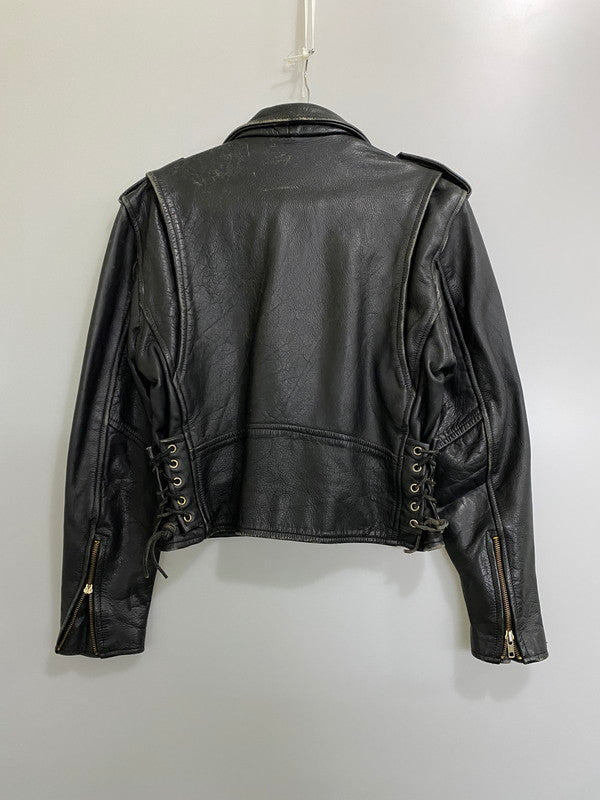 【現状渡し品】【レディース】 HIGHWAY ONE ハイウェイ ワン DOUBLE LEATHER JACKET ダブル レザー ジャケット アウター 169-260918-hu-27-min サイズ：S カラー：ブラック 万代Net店