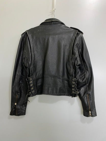 【現状渡し品】【レディース】 HIGHWAY ONE ハイウェイ ワン DOUBLE LEATHER JACKET ダブル レザー ジャケット アウター 169-260918-hu-27-min サイズ：S カラー：ブラック 万代Net店