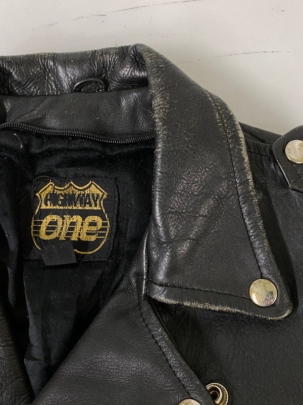 【現状渡し品】【レディース】 HIGHWAY ONE ハイウェイ ワン DOUBLE LEATHER JACKET ダブル レザー ジャケット アウター 169-260918-hu-27-min サイズ：S カラー：ブラック 万代Net店