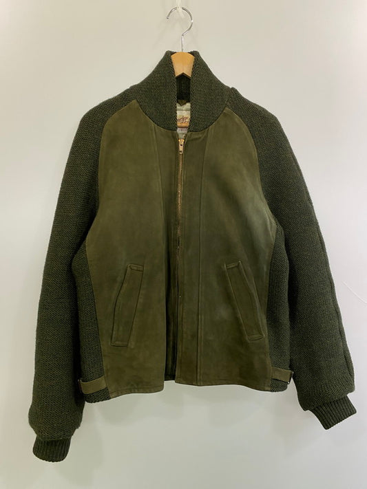 【中古品】【メンズ】 TENDERLOIN テンダーロイン 13AW 本店限定 レザー ワーク ジャケット 裏地キルティング メンズ アウター 142-260213-em-26-min サイズ：M カラー：モスグリーン 万代Net店
