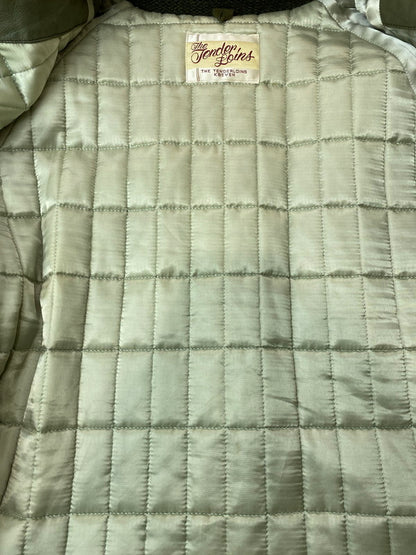 【中古品】【メンズ】 TENDERLOIN テンダーロイン 13AW 本店限定 レザー ワーク ジャケット 裏地キルティング メンズ アウター 142-260213-em-26-min サイズ：M カラー：モスグリーン 万代Net店