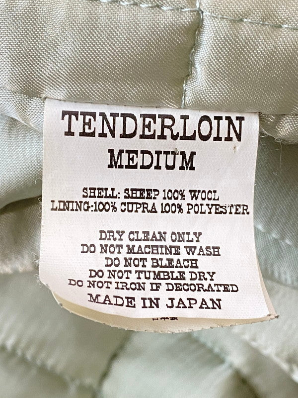 【中古品】【メンズ】 TENDERLOIN テンダーロイン 13AW 本店限定 レザー ワーク ジャケット 裏地キルティング メンズ アウター 142-260213-em-26-min サイズ：M カラー：モスグリーン 万代Net店