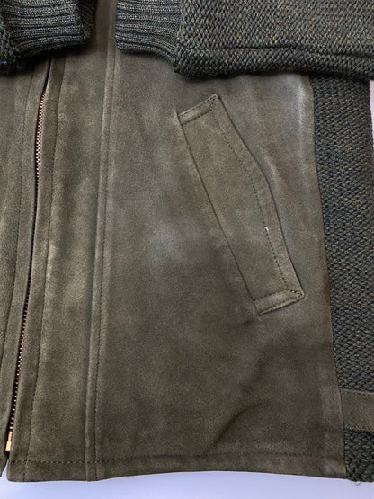 【中古品】【メンズ】 TENDERLOIN テンダーロイン 13AW 本店限定 レザー ワーク ジャケット 裏地キルティング メンズ アウター 142-260213-em-26-min サイズ：M カラー：モスグリーン 万代Net店