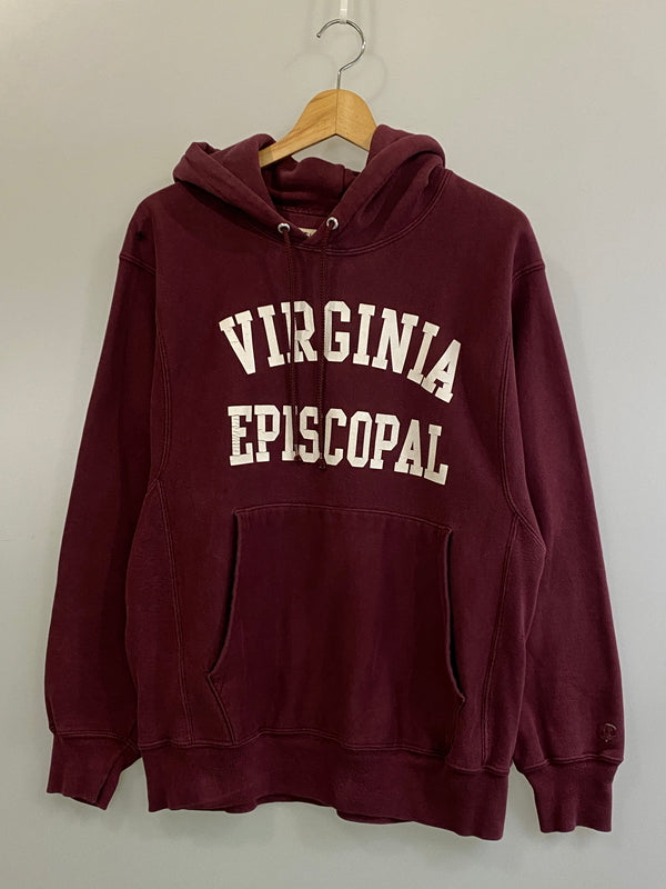 【中古品】【メンズ】 CHAMPION チャンピオン 00S VIRGINIA EPISCOPAL 00年代 ヴァージニア エピスコパル 長袖 フーディ パーカー スウェット 146-260724-hu-15-min カラー：ボルドー系 万代Net店