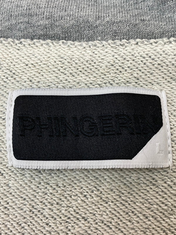 【中古品】【メンズ】 PHINGERIN フィンガリン QUARTER ZIP SWEATSHIRT PD-252-HCS-011 クオーター ジップ スウェットシャツ トップス 140-260214-kk-05-min サイズ：L カラー：グレー 万代Net店