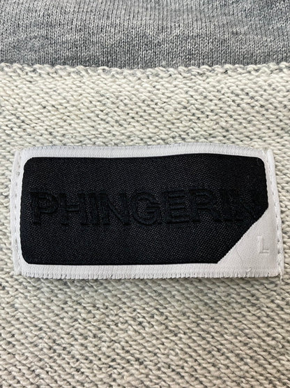 【中古品】【メンズ】 PHINGERIN フィンガリン QUARTER ZIP SWEATSHIRT PD-252-HCS-011 クオーター ジップ スウェットシャツ トップス 140-260214-kk-05-min サイズ：L カラー：グレー 万代Net店