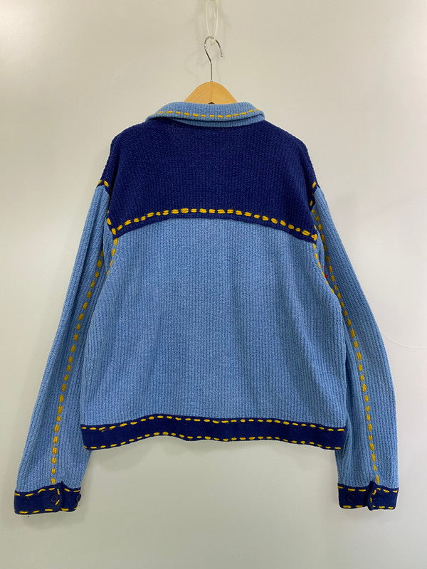【中古品】【メンズ】 PHINGERIN フィンガリン 24AW PG1 KNIT PD-242-KN-011 ニットジャケット ライトアウター 140-260214-kk-04-min サイズ：L カラー：SAX×BLUEBLUE 万代Net店
