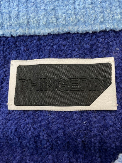 【中古品】【メンズ】 PHINGERIN フィンガリン 24AW PG1 KNIT PD-242-KN-011 ニットジャケット ライトアウター 140-260214-kk-04-min サイズ：L カラー：SAX×BLUEBLUE 万代Net店