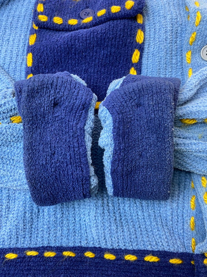 【中古品】【メンズ】 PHINGERIN フィンガリン 24AW PG1 KNIT PD-242-KN-011 ニットジャケット ライトアウター 140-260214-kk-04-min サイズ：L カラー：SAX×BLUEBLUE 万代Net店