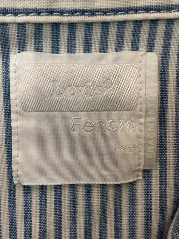 【中古品】【メンズ】 FRAGMENT フラグメントデザイン × LEVIS リーバイス HICKORY SS SHIRT ヒッコリー 半袖シャツ トップス 142-260626-jt-05-min サイズ：L カラー：LIGHTBLUE WHITE 万代Net店