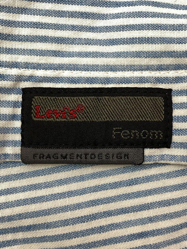 【中古品】【メンズ】 FRAGMENT フラグメントデザイン × LEVIS リーバイス HICKORY SS SHIRT ヒッコリー 半袖シャツ トップス 142-260626-jt-05-min サイズ：L カラー：LIGHTBLUE WHITE 万代Net店