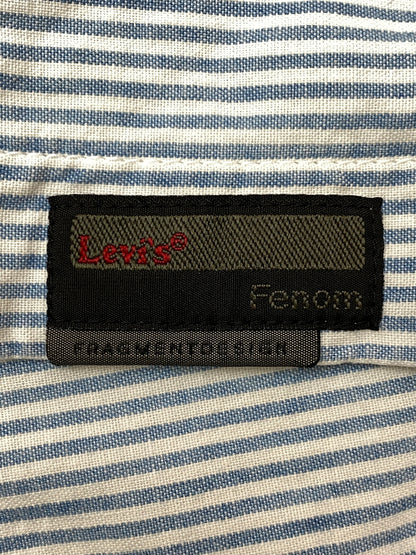 【中古品】【メンズ】 FRAGMENT フラグメントデザイン × LEVIS リーバイス HICKORY SS SHIRT ヒッコリー 半袖シャツ トップス 142-260626-jt-05-min サイズ：L カラー：LIGHTBLUE WHITE 万代Net店
