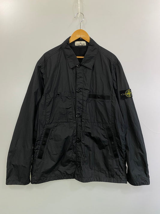 【中古品】【メンズ】 STONE ISLAND ストーンアイランド SEERSUCKER-TC JACKET 721544229 シアサッカー ティーシー ジャケット メンズアウター 141-260213-em-46-min サイズ：XL カラー：ブラック 万代Net店