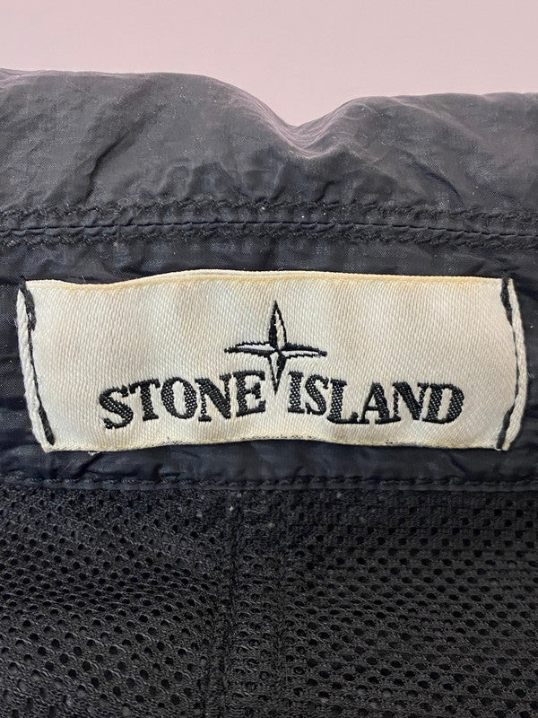 【中古品】【メンズ】 STONE ISLAND ストーンアイランド SEERSUCKER-TC JACKET 721544229 シアサッカー ティーシー ジャケット メンズアウター 141-260213-em-46-min サイズ：XL カラー：ブラック 万代Net店