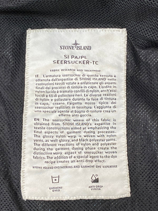 【中古品】【メンズ】 STONE ISLAND ストーンアイランド SEERSUCKER-TC JACKET 721544229 シアサッカー ティーシー ジャケット メンズアウター 141-260213-em-46-min サイズ：XL カラー：ブラック 万代Net店