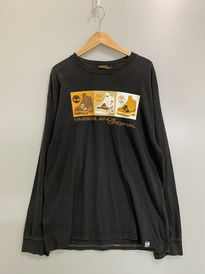 【現状渡し品】【メンズ】 TIMBERLAND ティンバーランド 90S LS TEE 長袖Tシャツ ロングスリーブ ヴィンテージ 146-260718-AS-10-min サイズ：M カラー：ブラック 万代Net店