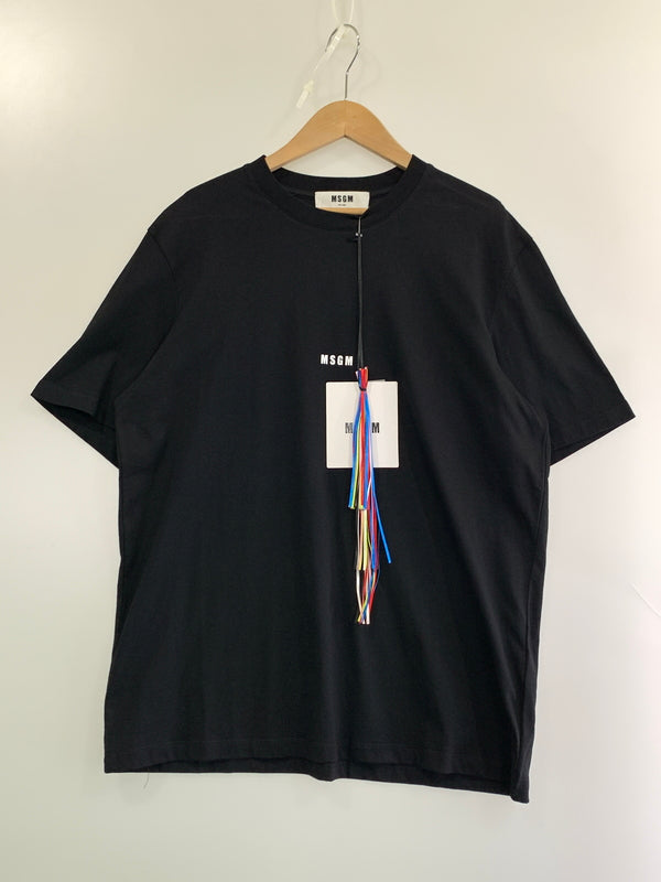 【中古品】【メンズ】 MSGM エムエスジーエム LOGO TEE ロゴ ティーシャツ 2000MM500 メンズ 半袖 ショートスリーブ 141-260709-hu-01-min サイズ：L カラー：ブラック 万代Net店